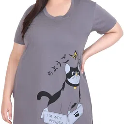 in love Women Printed Round Neck Cotton Blend Grey T-Shirt-picture-23