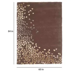 Buy Brown Wool and Viscose Abstract 5 x 7 Feet Hand Tufted Carpet by Joyrugs by littlelooms image 3