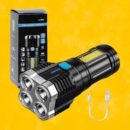 zebra vibes enterprises 4 in 1 Flashlight With Battery Indicator High Power Long battery Torch-picture-46