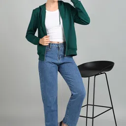 alan jones Women Full Sleeve Solid Hooded Sweatshirt image 3