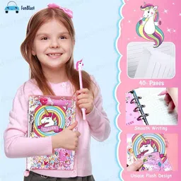 wonder creatures 13 In 1 Diy Unicorn Diary For Girls, Unicorn Notebook For Girls With Pen image 2