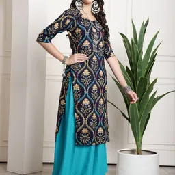 1 stop fashion Women Printed Crepe Straight Kurta-picture-17