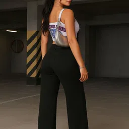 flying girls Women Straight Fit High Rise Black Jeans image 4