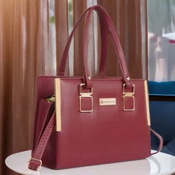 golden star Women Maroon Messenger Bag-picture-10