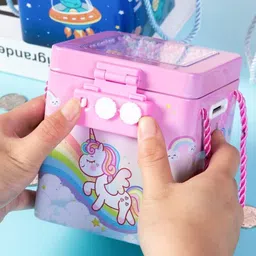 bandhan enterprises Unicorn Piggy Bank for Girls Boys Coin Box with password Coin Bank image 2