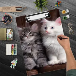 durgawallcraft Cute Cat Digital Reprint Clip Board Exam Pad Size (14x10 Inches)-picture-32