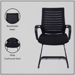 kursiwala Vista mesh mid back ergonomic Fabric Office Visitor Chair image 4