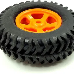 invento 4pcs 80mm x 25mm Plastic Robotic Wheel Durable Rubber Tire Wheel 6mm Hole Automotive Electronic Hobby Kit image 5
