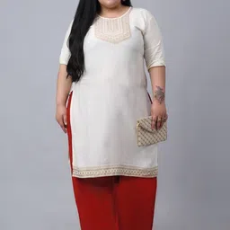 trend level Women Flared Red Viscose Rayon Trousers image 5