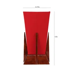 Pyramid Red Cotton Shade Table Lamp with Natural Brown Base by New Era image 5