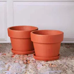 the handicraftian 2 Pcs Red Terracotta 4.5 Inchs Planters-picture-29