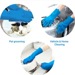flipkart smartbuy Silicon Household Safety Wash Scrubber Heat Resistant Kitchen Gloves for Dish washing, Cleaning, Gardening Wet and Dry Glove image 5