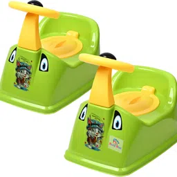Plastic Steering Design Baby Potty Toilet Training Seat|Pack of 2|Green & Yellow Potty Seat-image-60