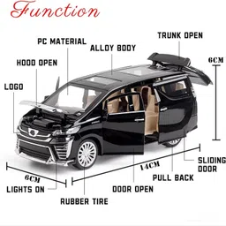 rutshra 1:32 Alloy DieCast Metal Car Model Alphard AM74 image 2