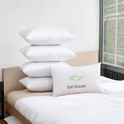 soft snooze Luxury Microfibre Solid Sleeping Pillow Pack of 5-picture-34