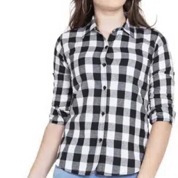 himanshifusion Women Regular Fit Checkered Spread Collar Casual Shirt image 1