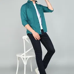 u.s. polo assn. Men Tailored Fit Solid Cut Away Collar Casual Shirt image 2