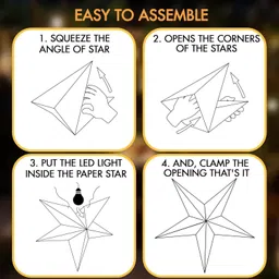 pameg Hanging Stars for Christmas to Decorate Outdoor-Indoor with Paper Lamp CSGPck2-1 Hanging Star Pack of 2 image 4