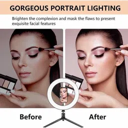 VIJYONICES Ring stand studio light with 7ft tripod for Mobile reels and video Ring Flash image 4