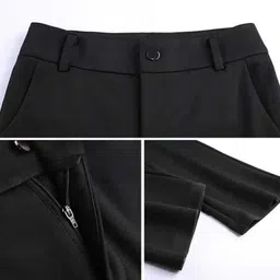 next one Women Flared Black Lycra Blend Trousers image 3