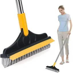kymio Heavy Duty Floor Cleaning Brush with Rubber Scraper & Long Handle Dust Mop image 1