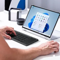 dkian Foldable Keyboard with Touchpad Portable Wireless Keyboard Rechargeable Bluetooth Handheld Multi-device Keyboard image 3