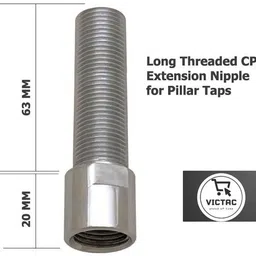 victac Long Threaded Brass CP Extension Nipple 3.25 inch for Long Pillar Cock Faucet Nozzle-picture-17