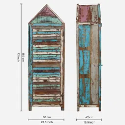 bohemiana from pepperfry Edmond Solid Wood Cabinet In Distress Finish image 2