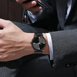 nester Digital-Style Analog Watch for Men & Boys | Modern Silicon Belt Design Analog Watch - For Men SL 11 BLACK image 3