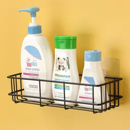 adonz Sticker Mounted Bathroom Corner/ / Rack/ Storage Organizer Iron, Steel Wall Shelf image 3