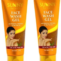 sunny herbals Gel For Acne Free Skin With Aloevera, Calendula & Tea Tree Oil Face Wash image 1