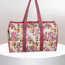 mosben 25 L Gym Duffel Bag - Flower Printed Travel Duffles - Red-picture-23