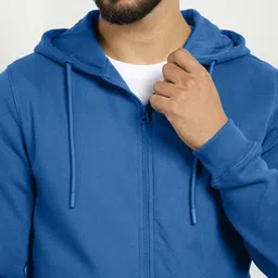 nobero Men Full Sleeve Solid Hooded Sweatshirt image 4
