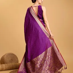 vm selling hub Woven, Self Design Banarasi Pure Silk Saree image 5