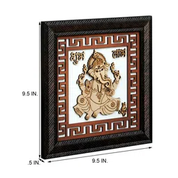 Ganesha Frame Saffron MDF Religious Frame by Craft Tree image 3