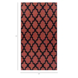 jaipur rugs Red Geometrical Wool 5 ft X 8 ft Flat Weaves image 2