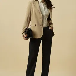 allen solly Women Solid Single Breasted Formal Blazer image 2