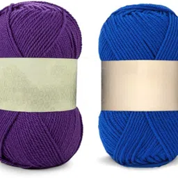 waaome ® Purple And Blue Wool 200 Gram 100x2 Hand Knitting Art Craft Soft Yarn(WA118)-picture-16