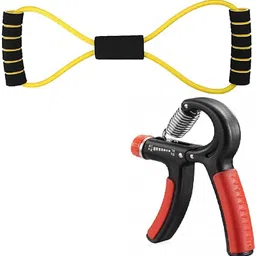 dr pacvu 2Set|Hand Gripper & 8 Shape-1 Resistance Band|Body Stretching, Fitness Equipment Fitness Accessory Kit Kit-picture-14