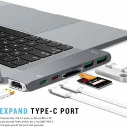 TECHGEAR 7 In 1 Type-C / USB-C Multifunctional Extension HUB Adapter NEW 7 In 1 Type-C / USB-C Multifunctional Extension HUB Adapter USB Hub image 5