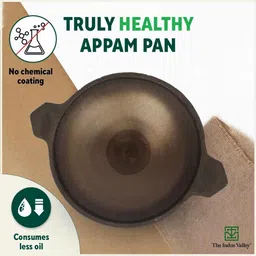 the indus valley Super smooth Cast iron Appam Pan - 8.7 inch Appachatty 0.5 L capacity 22 cm diameter image 3