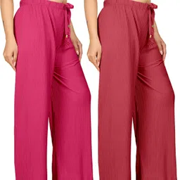 payaltextile Pack of 2 Women Regular Fit Multicolor Cotton Blend Trousers-picture-19