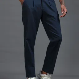 roadster Men Relaxed Blue Pure Linen Trousers image 3