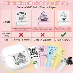 ELEPHANTBOAT Portable Mini Bluetooth Thermal Printer for Students and Home Use Thermal Printer image 4