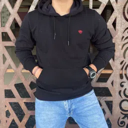we perfect Men Full Sleeve Solid Hooded Sweatshirt image 2