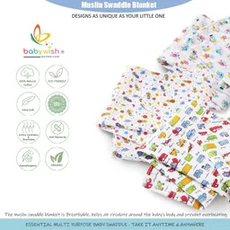 babywish Cartoon Single Swaddling Baby Blanket for AC Room image 5