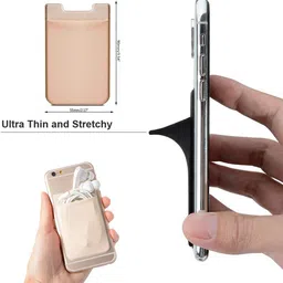 StealODeal Gold With Silver Multipurpose Adhesive Phone Jacket Card & Earphone Mobile Holder image 2