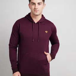 aaithan Men Full Sleeve Solid Hooded Sweatshirt image 1