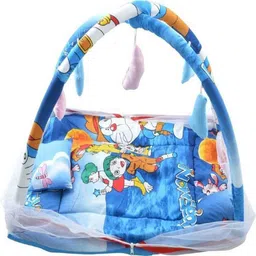 chote janab Cotton Infants Washable Baby Play Gym cum Bedding set with mosquito net & Pillow Mosquito Net image 1