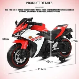 srecap R3 Sports Ride on Battery Bike for 1-7 Year Kids with 12V Battery & Music System Bike Battery Operated Ride On image 5